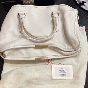 Cream Leather Women's Bag